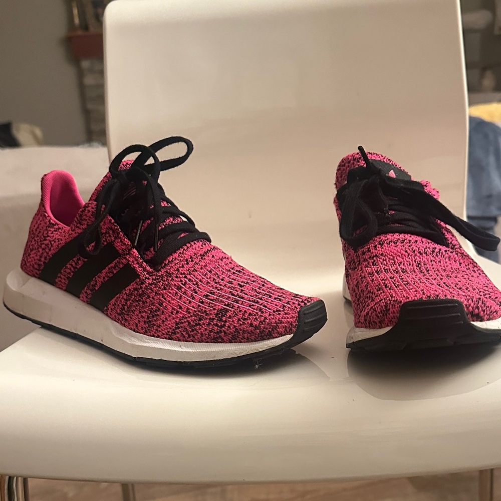 Pink and Black adidas Athletic Sneakers
